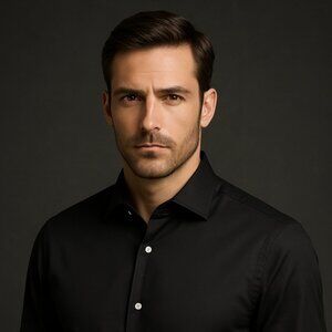 Ermenegildo Zegna Black Long-Sleeve Button-Down Shirt – Size XXL